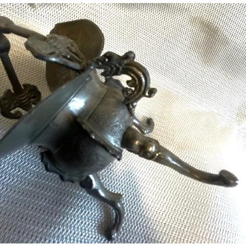 Antique Qing Dynasty Pewter Dragon Libation Cup (Jue) For Sale - Image 4 of 7
