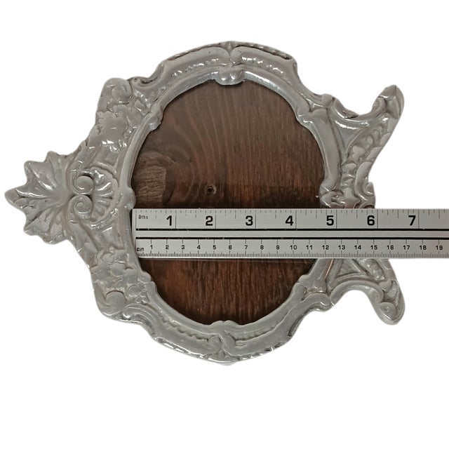Vintage Ornate Picture Frame Silvertone Metal Scroll Design Tabletop 8" X 10" For Sale - Image 12 of 12