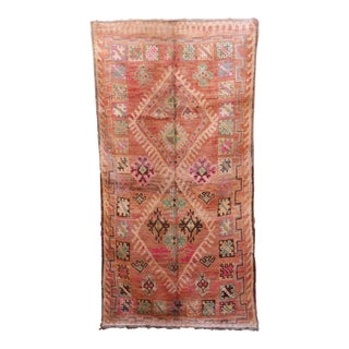 Handknotted Vintage Moroccan Rug - 5'10" X 11'3" Ft For Sale
