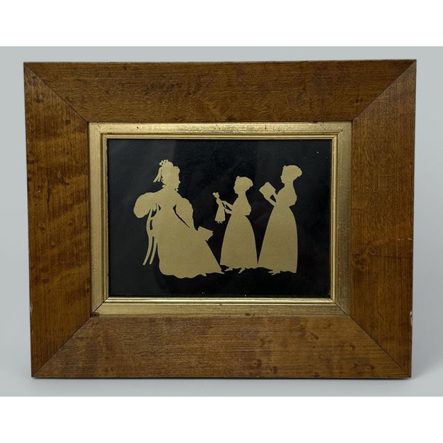 Antique Pair English Family Silhouettes Birdseye Maple Frames Irish Interest For Sale - Image 6 of 12