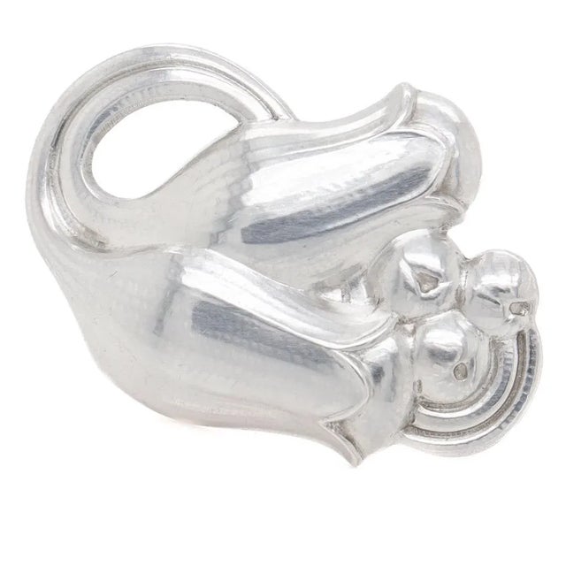 Vintage Georg Jensen Sterling Silver Tulip Brooch No. 100b For Sale - Image 11 of 11