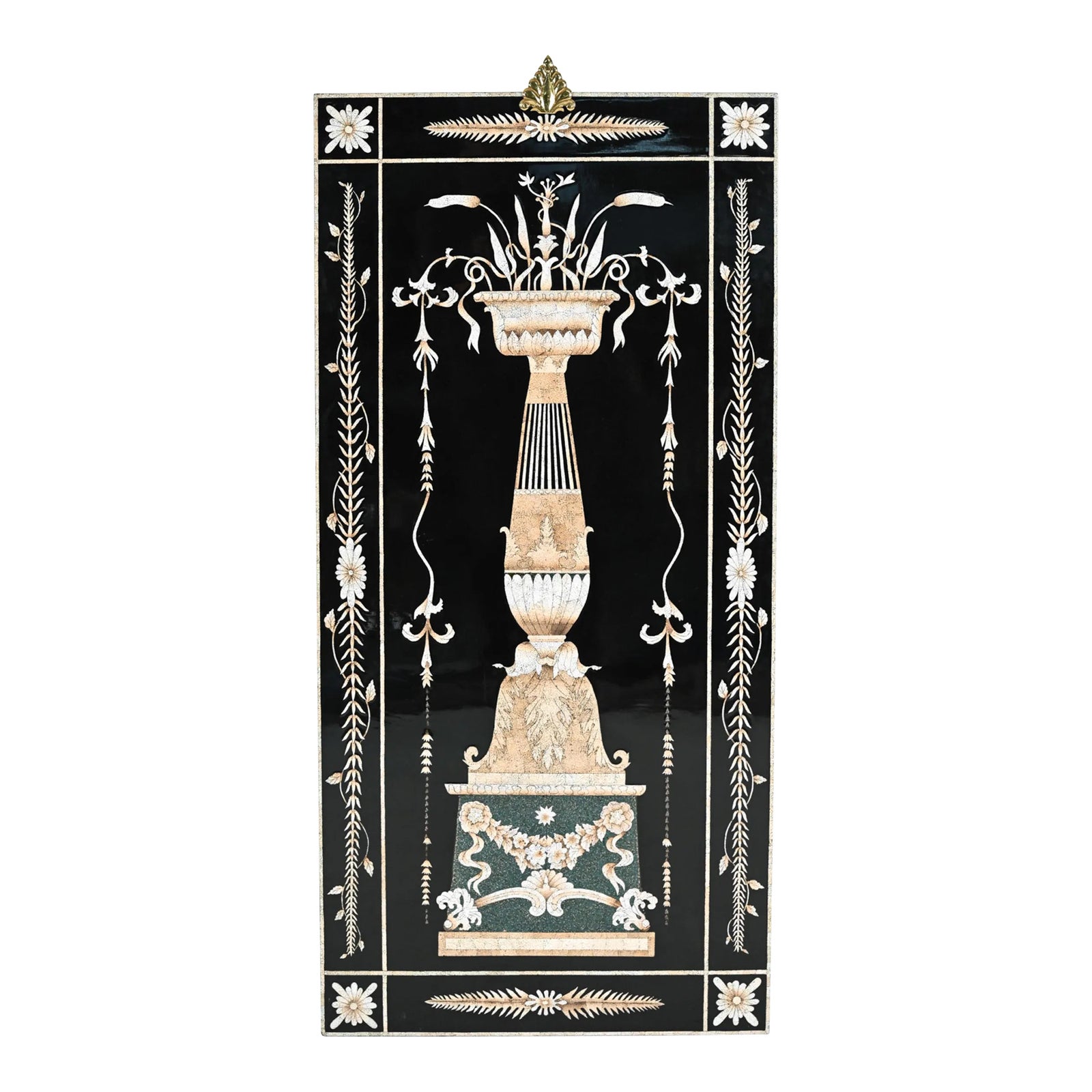 Large Neoclassical Lacquered Wall Panel Maitland Smith Chairish