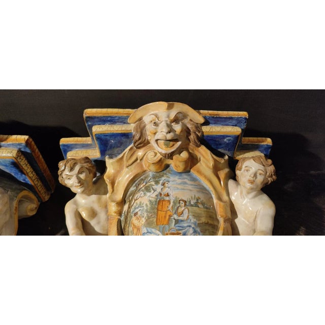 Ceramic Shelves from Battaglia, 1800s, Set of 2 For Sale - Image 6 of 10