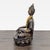 Asian Vintage Bronze Sitting Buddha Sculpture With Yellow Bead Necklace For Sale - Image 3 of 8