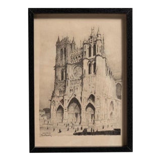 Early 20th Century France Charcoal Paper Drawing For Sale