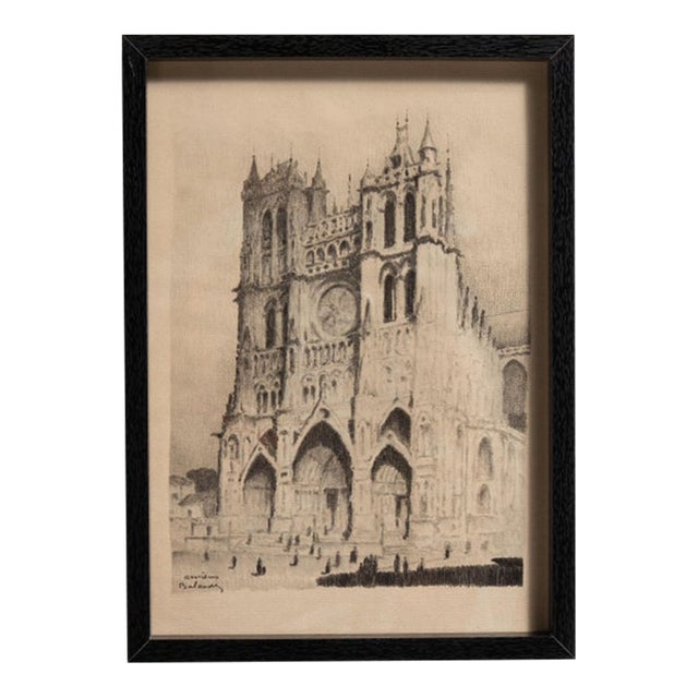 Early 20th Century France Charcoal Paper Drawing For Sale