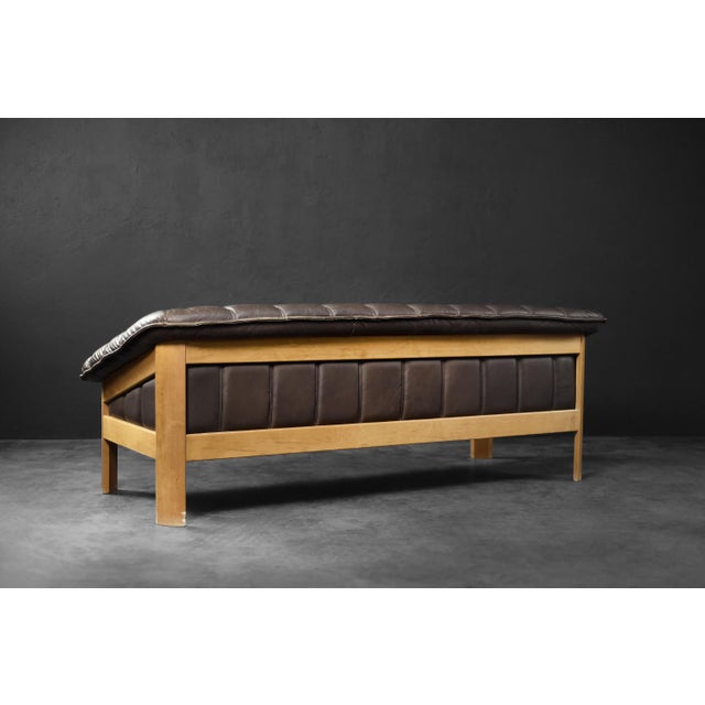 Mid-Century Modern Danish Brown Leather 3-Seater Sofa, 1970s For Sale - Image 6 of 18