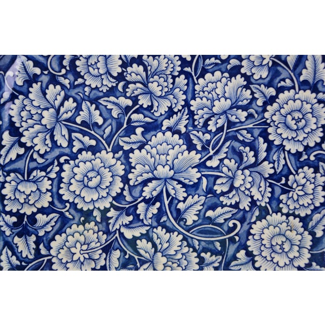 Vintage MCI Japan Blue & White Chrysanthemum Flower Octagon Serving Platter Dish For Sale - Image 4 of 10