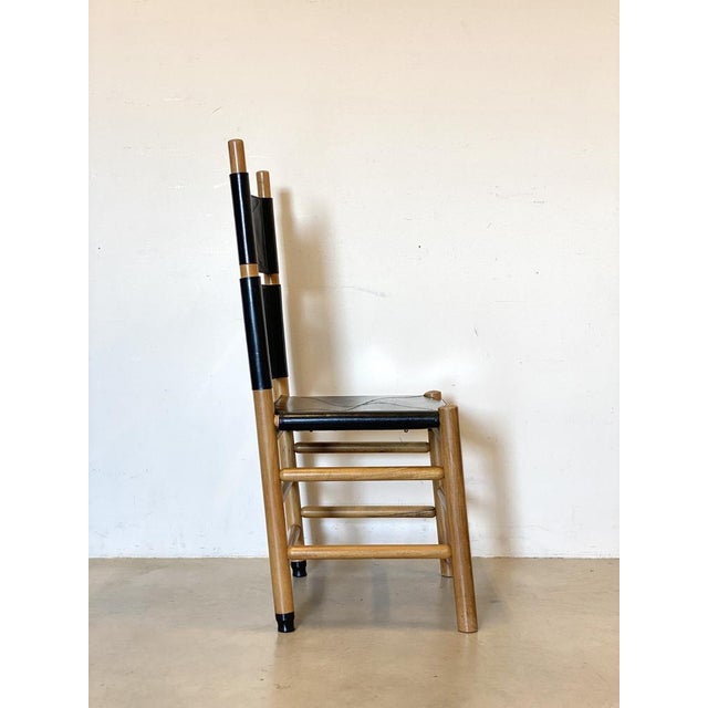 Black Kentucky Chairs by Carlo Scarpa for Bernini, 1980s, Set of 4 For Sale - Image 8 of 16