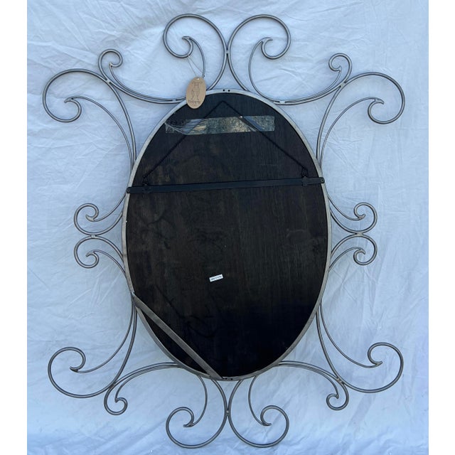Silver Metal Mirror With Scroll Work For Sale - Image 13 of 18
