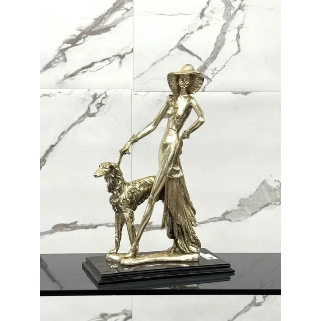 Amilcare Santini Silver Resin Sculpture Art Deco. art Deco Amilcare Santini sculpture made of resin painted in 925 silver...