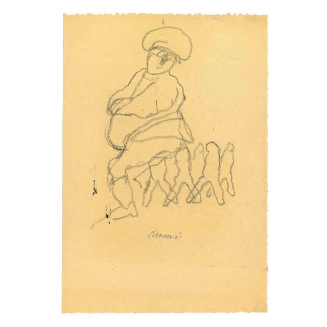 Mino Maccari, The General, Ink Drawing, 1960s For Sale