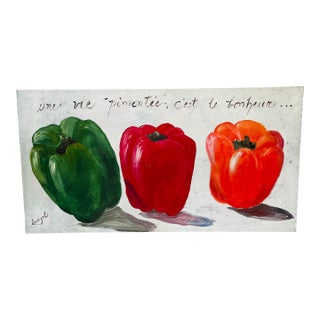 Original Canvas Painting “ Spicy Life Delicious” Restaurant Sign For Sale