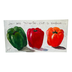 Original Canvas Painting “ Spicy Life Delicious” Restaurant Sign