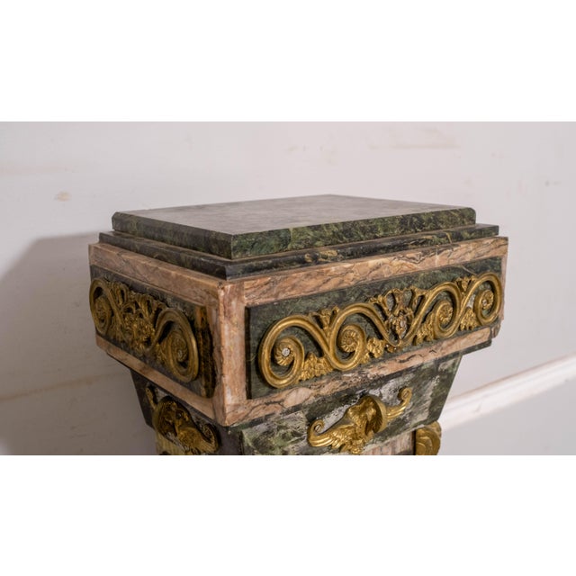 Stone Pair Vintage Marble Pilaster Column Pedestals For Sale - Image 7 of 18