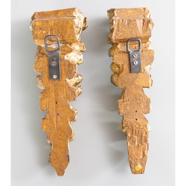 18th Century Italian Giltwood Floral Hanging Architectural Fragments Wall Swags - A Pair For Sale - Image 9 of 10
