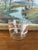 Mid-Century Modern Vintage Mid-Century Modern Ice Bucket With Ducks in Flight and Oak Leaf Motif, Gold Rim, and Stainless Steel Tongs - 2 pcs For Sale - Image 3 of 9