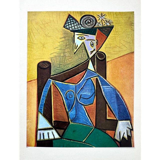 Vintage Pablo Picasso Limited Edition Print Femme Assise Dans Un Fauteuil 1950 For Sale In Portland, ME - Image 6 of 11