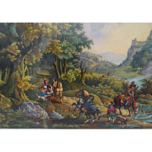 Ceramic Andre Alfred, Animated Landscape, 1834, Painting on Paris Porcelain For Sale - Image 7 of 18