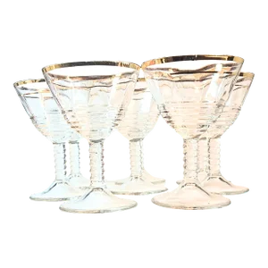 Hollywood Regency Mid Century Cocktail Glasses- Set of Eight