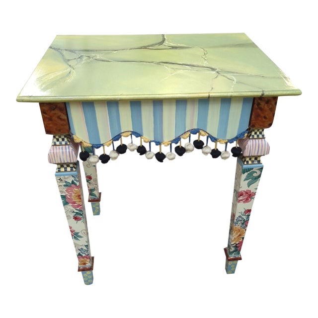 Mackenzie Childs Faux Marble Tassel End Table Chairish