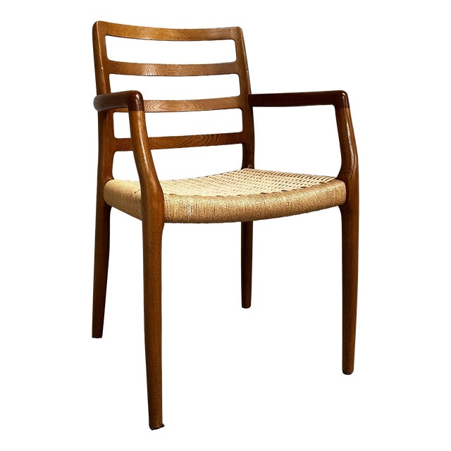 Danish Model 68 Dining Chair in Oak and Paper Cord by Niels Otto Møller. for J.L. Møllers, 1980s For Sale