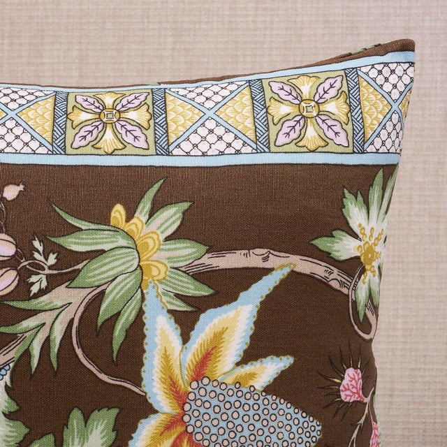 This pillow features Bailey Botanical with a knife edge finish. When we discovered Bailey Botanical in the Schumacher...