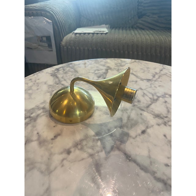 Visual Comfort Aerin by Visual Comfort Signature Cristol Small Single Sconce Hand-Rubbed Antique Brass With White Glass For Sale - Image 4 of 6
