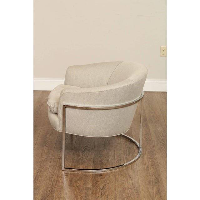 Gray Mid 20th Century Mid-Century Modern Barrel Armchairs Attributed to Milo Baughman - A Pair For Sale - Image 8 of 13