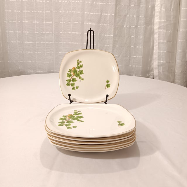 Vintage Panden City Pottery Salad Plates - Set of 7 For Sale - Image 4 of 7