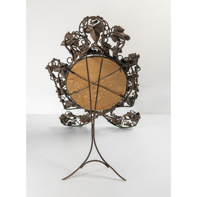 19th Century Austrian Bronze Ivy Vine and Berry Motif Table Mirror Possibly by Bergman For Sale - Image 10 of 15