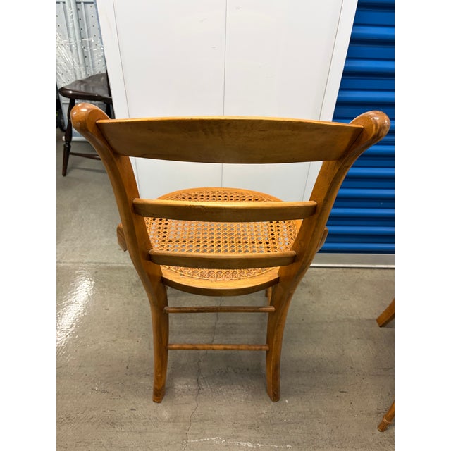 Antique Victorian Eastlake Style Ladderback Cane Occasional Chairs - Pair For Sale - Image 10 of 12