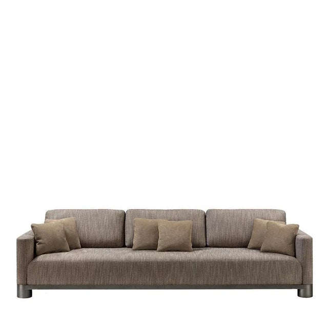 Contemporary Brown 3-Seater Sofa For Sale - Image 3 of 7