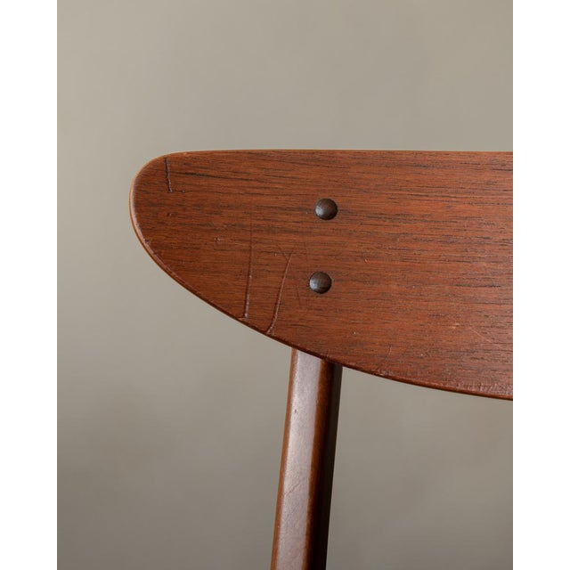 Vintage Danish Dining Chairs in Teak and Black Skai, 1960s, Set of 6 For Sale - Image 17 of 18