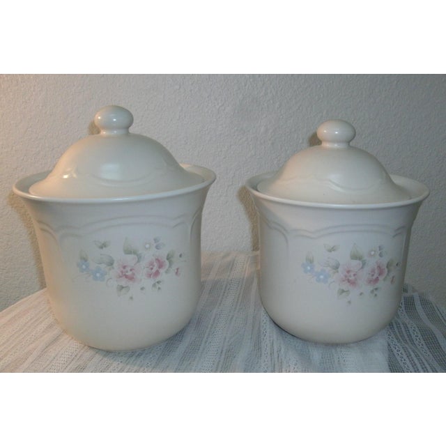 Pfaltzgraff Tea Rose Cookie Jar Canisters Set of 3 Chairish