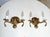 1950s Pair Neoclassic Dolphin Shell Brass Wall Sconces For Sale - Image 5 of 14