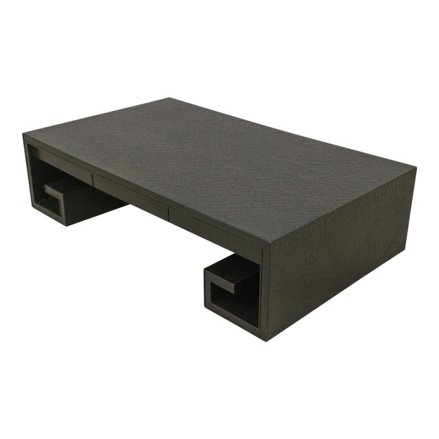 Baker Modern Design Crackle Finish Coffee Table For Sale