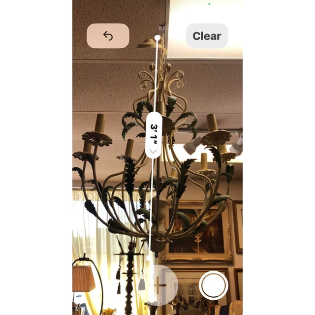 Metal Large Vintage 1940s Italian Wrought Iron Chandelier For Sale - Image 7 of 9