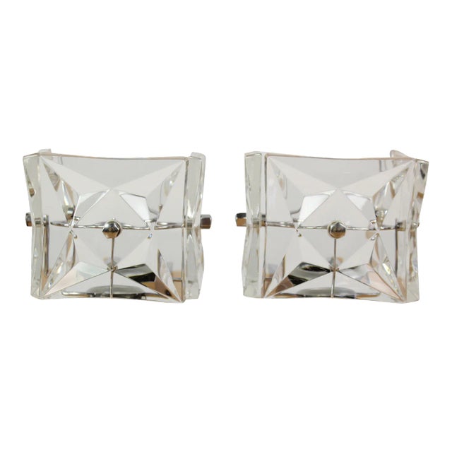 Vintage Glass Table Lamps from Kinkeldey, 1960s, Set of 2 For Sale