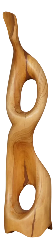Mid-Century Abstract Carved Wooden Sculpture, 1968