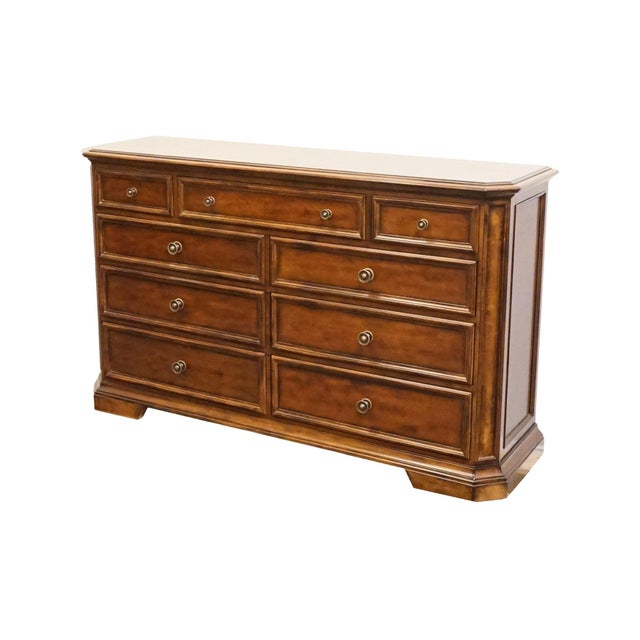 BERNHARDT FURNITURE Solid Cherry Italian Neoclassical Tuscan Style 68" Double Dresser 327-043 40.5" High 68" Wide 19.25"...