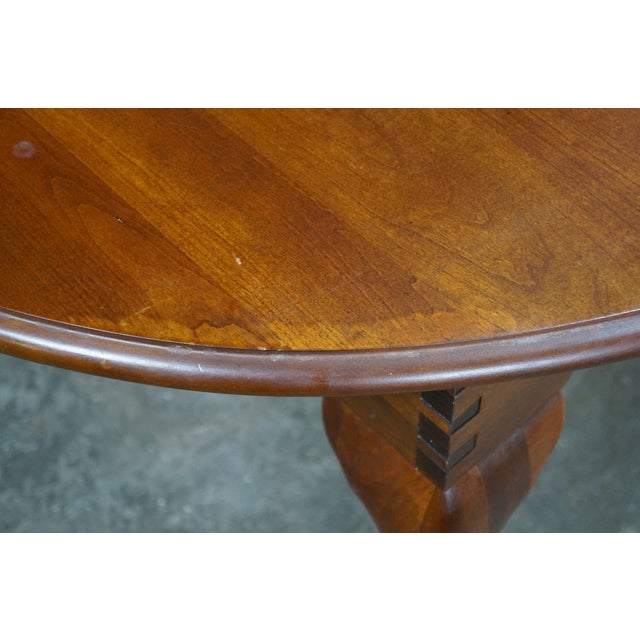 Broyhill Furniture Village Tapestry Queen Anne Style Dining Breakfast Table 68" For Sale - Image 12 of 18