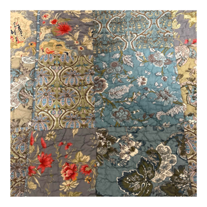 Pack of 3 Euro Shams 24x24 Blue Floral Vintage 1980s