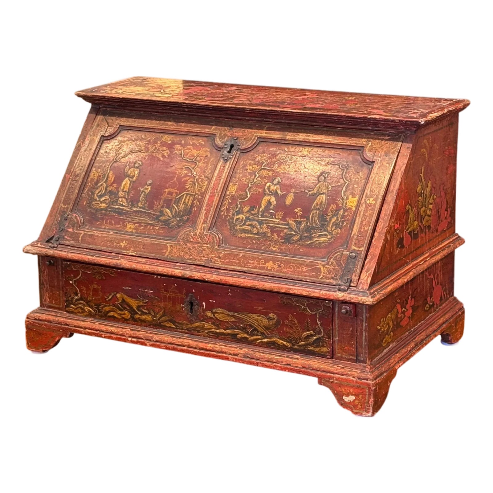 19th Century Chinoiserie Tabletop Secretary | Chairish