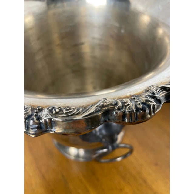 Metal Vintage Stunning Leonard Regency Style Silver Plated Lion Head Fluted Champagne Ice Bucket For Sale - Image 7 of 10