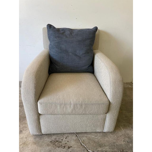 Modern Set of 4 Modern Swivel Club Chairs on Casters For Sale - Image 3 of 7