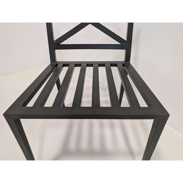 Metal Azimuth Cross Armchairs, Set of 6 For Sale - Image 7 of 13