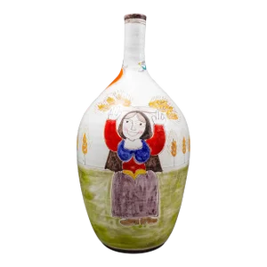 Mid 20th Century Giovanni Desimone Italy Signed Large Vintage Hand Painted Art Pottery Vase