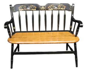 Drexel Attributed Painted Windsor Settee, Circa 1970s