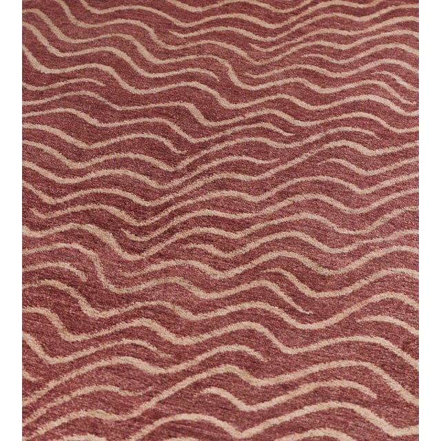 Modern Hand-Knotted Wool and Hemp Rug 8x10 For Sale - Image 3 of 8